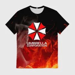 Мужская футболка 3D Umbrella Corporation пламя