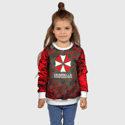 Детский свитшот 3D Umbrella Corporation соты, цвет 3D печать - фото 7