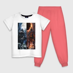 Детская пижама с белой футболкой Dark Souls x Bloodborne| Дарк Соулс