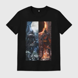 Мужская футболка хлопок Dark Souls x Bloodborne| Дарк Соулс