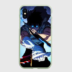 Чехол для iPhone XS Max матовый Поднятие Уровня в одиночку Сон Джин Ву , solo leveling