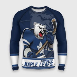 Мужской рашгард 3D Торонто Мейпл Лифс, Toronto Maple Leafs Маскот