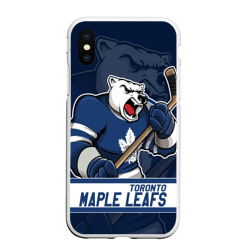 Чехол для iPhone XS Max матовый Торонто Мейпл Лифс, Toronto Maple Leafs Маскот