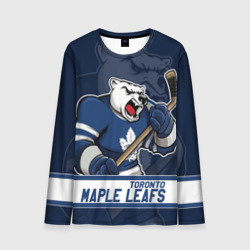 Мужской лонгслив 3D Торонто Мейпл Лифс, Toronto Maple Leafs Маскот