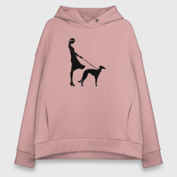 Женское худи Oversize хлопок Дама с собакой