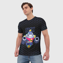 Мужская футболка 3D Тик. Brawl Stars соты - фото 2