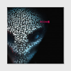 Холст с принтом X-COM 2 Alien skulls для любого человека, вид спереди №2. Цвет основы: белый