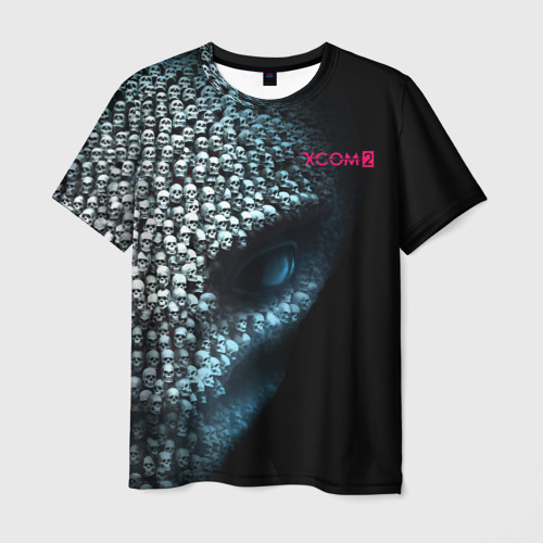 Мужская футболка с принтом X-COM 2 Alien skulls, вид спереди №1