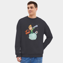 Мужской свитшот oversize без начеса хлопок Обратная сторона луны - фото 2