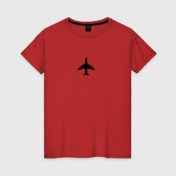 Женская футболка хлопок Самолет в отпуск