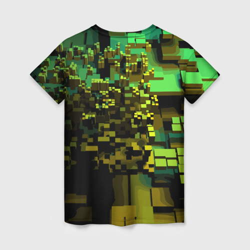 Женская футболка 3D с принтом Minecraft, pattern 2022, вид сзади #1
