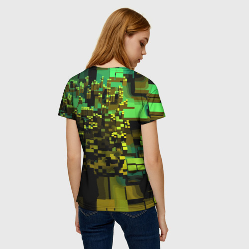 Женская футболка 3D с принтом Minecraft, pattern 2022, вид сзади #2