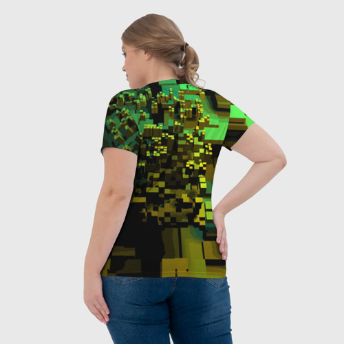 Женская футболка 3D с принтом Minecraft, pattern 2022, вид сзади #2