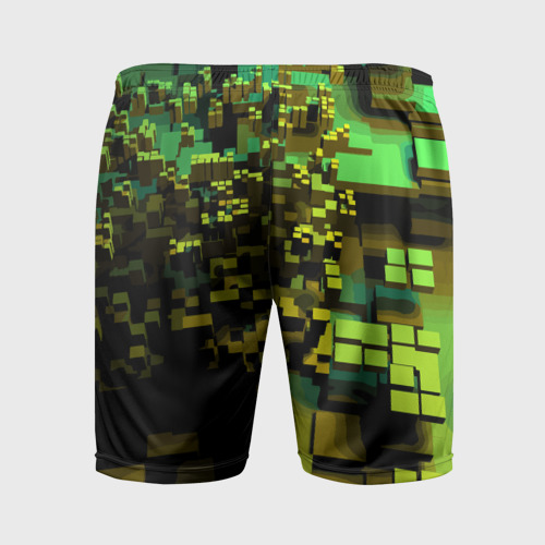 Мужские шорты спортивные с принтом Minecraft, pattern 2022, вид сзади #1