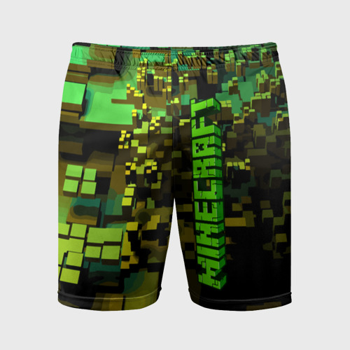 Мужские шорты спортивные с принтом Minecraft, pattern 2022, вид спереди #2
