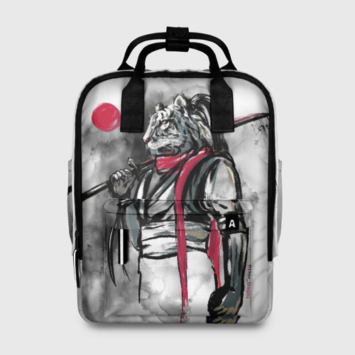 Женский рюкзак 3D Тигр воин - Самурай с катаной на спине