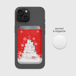 Картхолдер Magsafe магнитный Котоёлка на новый год - фото 2