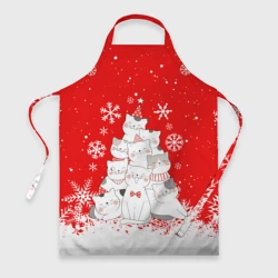 Фартук 3D Котоёлка на новый год