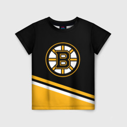 Детская футболка 3D Бостон Брюинз, Boston Bruins Диагональные полосы