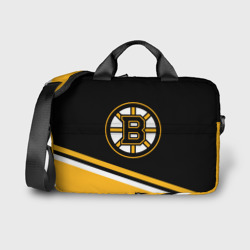 Сумка для ноутбука 3D Бостон Брюинз, Boston Bruins Диагональные полосы