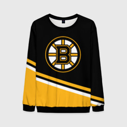 Мужской свитшот 3D Бостон Брюинз, Boston Bruins Диагональные полосы