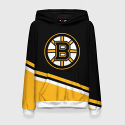 Женская толстовка 3D Бостон Брюинз, Boston Bruins Диагональные полосы