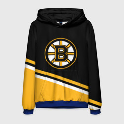 Мужская толстовка 3D Бостон Брюинз, Boston Bruins Диагональные полосы