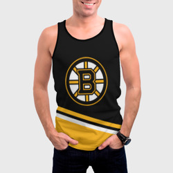 Мужская майка 3D Бостон Брюинз, Boston Bruins Диагональные полосы - фото 2