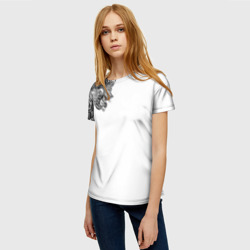 Женская футболка 3D Черно Белые КруЖева - фото 2