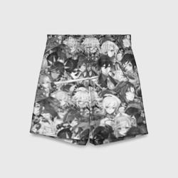 Детские спортивные шорты 3D Манга персонажи Геншин Импакт