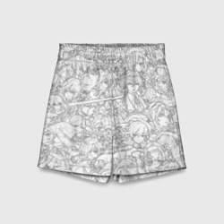 Детские спортивные шорты 3D Персонажи манга Геншин Импакт