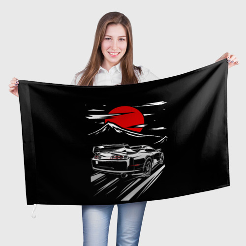 Флаг 3D Toyota Supra Под Луной