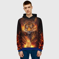 Мужская толстовка 3D Огненный тигр Сила огня - фото 2