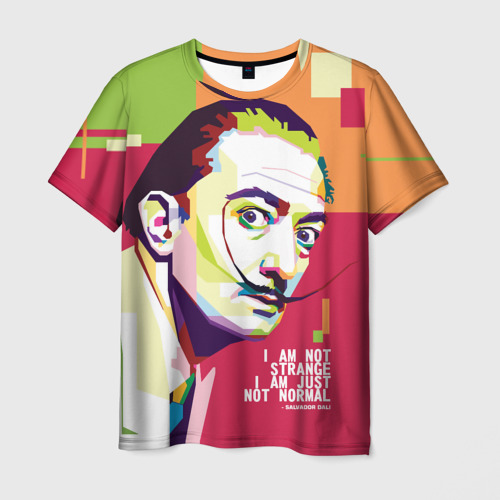 Мужская футболка 3D Salvador Dali - i am just not normal, цвет 3D печать