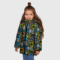 Зимняя куртка для девочек 3D Мотогонки - фото 2