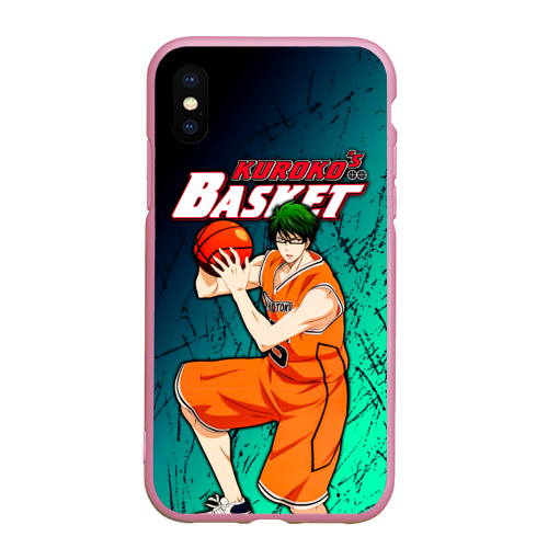 Чехол для iPhone XS Max матовый Kuroko no Basuke, Midorima Shintaro Шинтаро Мидорима, цвет розовый