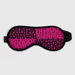 Маска для сна 3D Черно-Розовые сердца