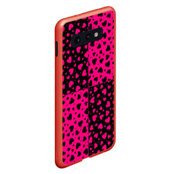 Чехол для Samsung S10E Черно-Розовые сердца - фото 2