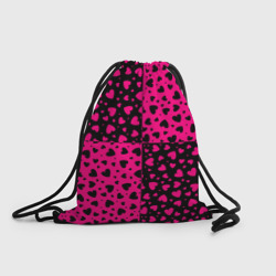 Рюкзак-мешок 3D Черно-Розовые сердца