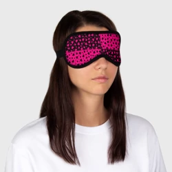 Маска для сна 3D Черно-Розовые сердца - фото 2