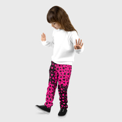 Детские брюки 3D Черно-Розовые сердца - фото 2