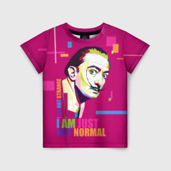 Детская футболка 3D Salvador Dali I am just not normal