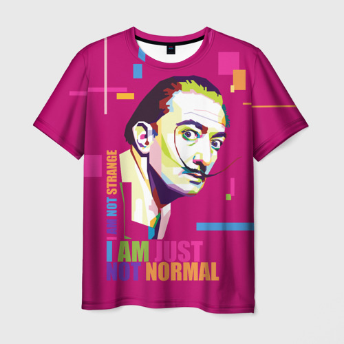 Мужская футболка 3D Salvador Dali I am just not normal, цвет 3D печать