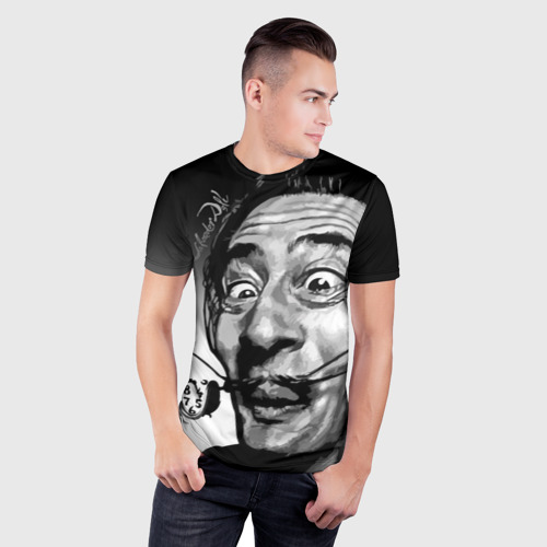 Мужская футболка 3D Slim Salvador Dali - grimace, цвет 3D печать - фото 3