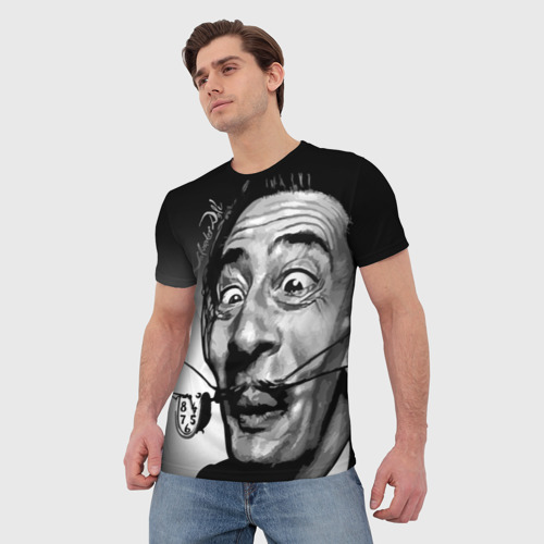 Мужская футболка 3D Salvador Dali - grimace, цвет 3D печать - фото 3