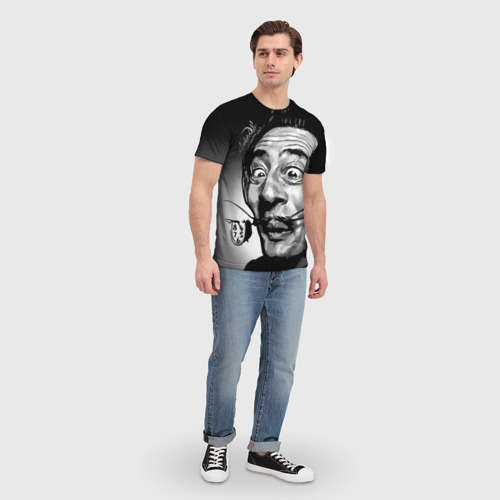 Мужская футболка 3D Salvador Dali - grimace, цвет 3D печать - фото 5
