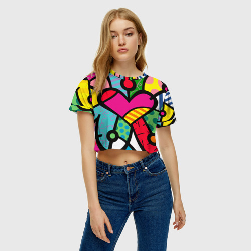 Женская футболка Crop-top 3D Ромеро Бритто Арт, цвет 3D печать - фото 4