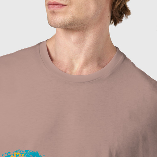 Мужская футболка хлопок Сердечко Казахстана, цвет пыльно-розовый - фото 6