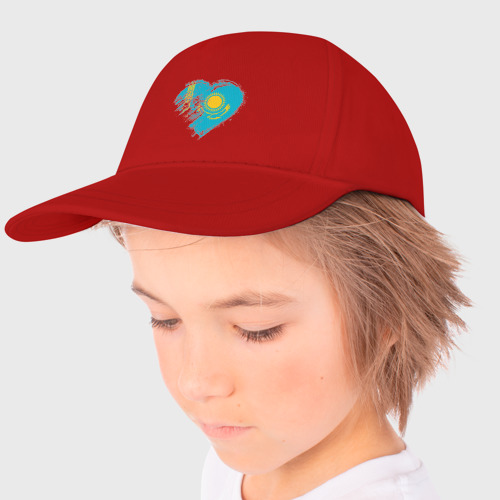 Детская бейсболка Сердечко Казахстана, цвет красный - фото 3