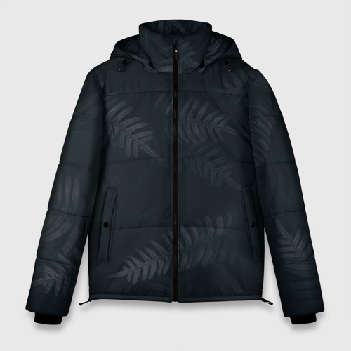 Мужская зимняя куртка 3D Влажный Папоротник, цвет черный